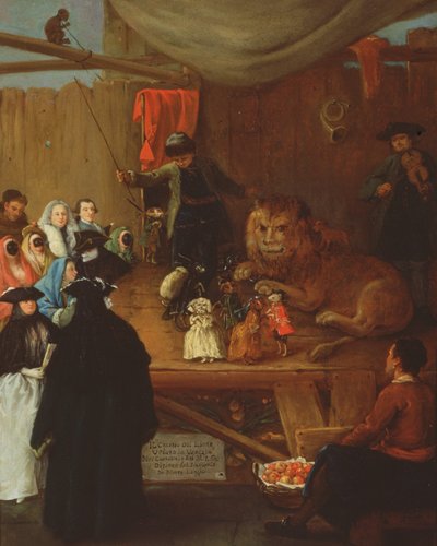 La jaula de los leones, vista en Venecia en el Carnaval de 1765 de Pietro Longhi